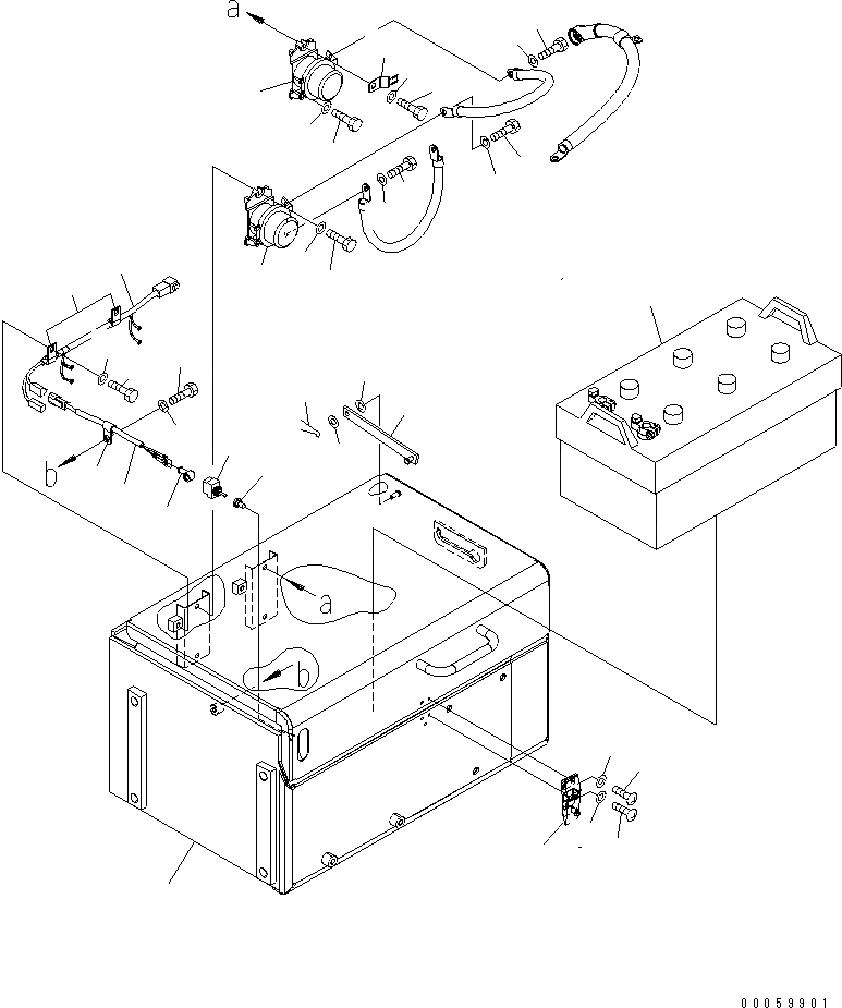 Схема запчастей Komatsu WA600-6R - АККУМУЛЯТОР (АККУМУЛЯТОР¤ ЛЕВ.) ЭЛЕКТРИКА