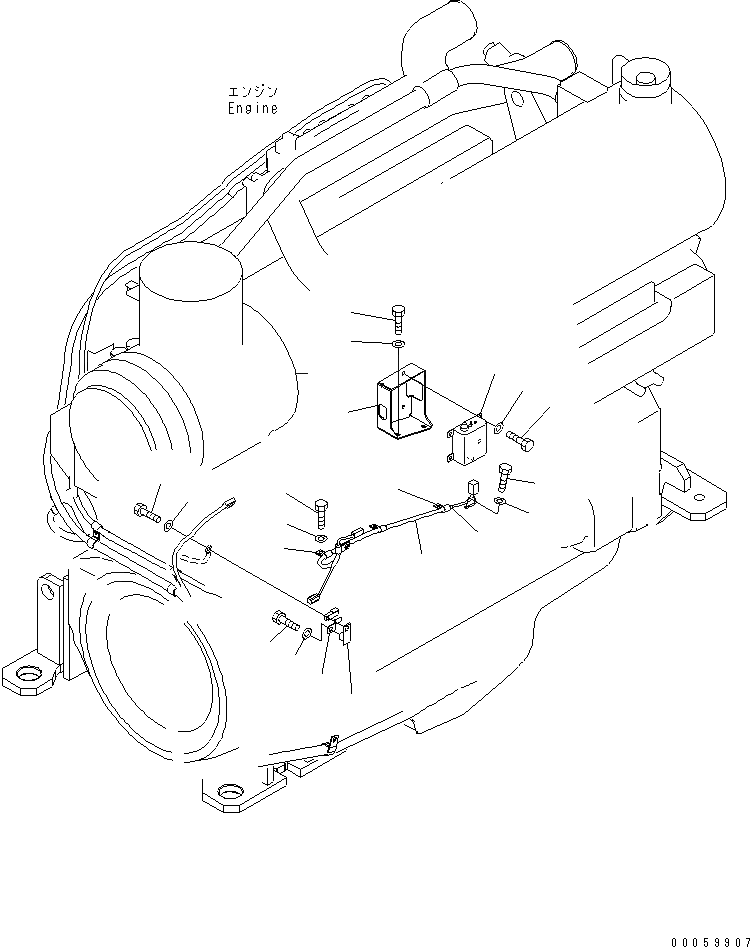 Схема запчастей Komatsu WA600-6R - ЗАДН. Э/ПРОВОДКА (AUT PОБОД КОЛЕСАING)(№-) ЭЛЕКТРИКА