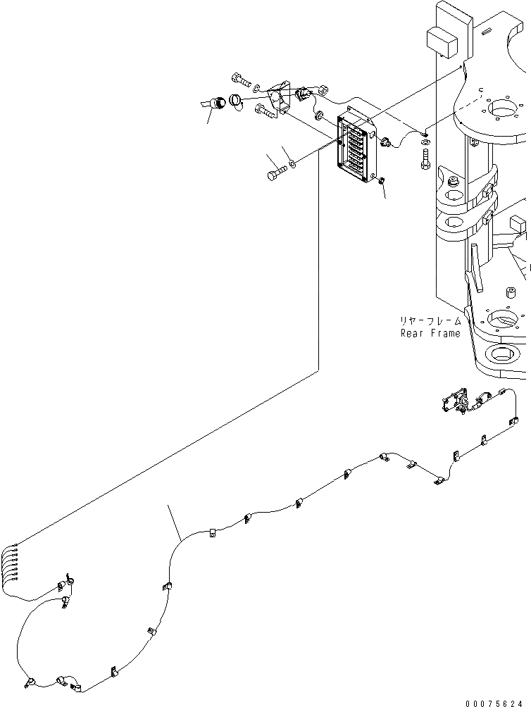 Схема запчастей Komatsu WA600-6R - ЗАДН. Э/ПРОВОДКА(№-) ЭЛЕКТРИКА