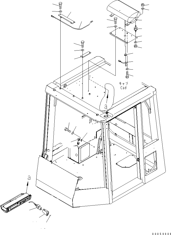 Схема запчастей Komatsu WA600-6R - СИГНАЛЬН. ЛАМПА ЭЛЕКТРИКА