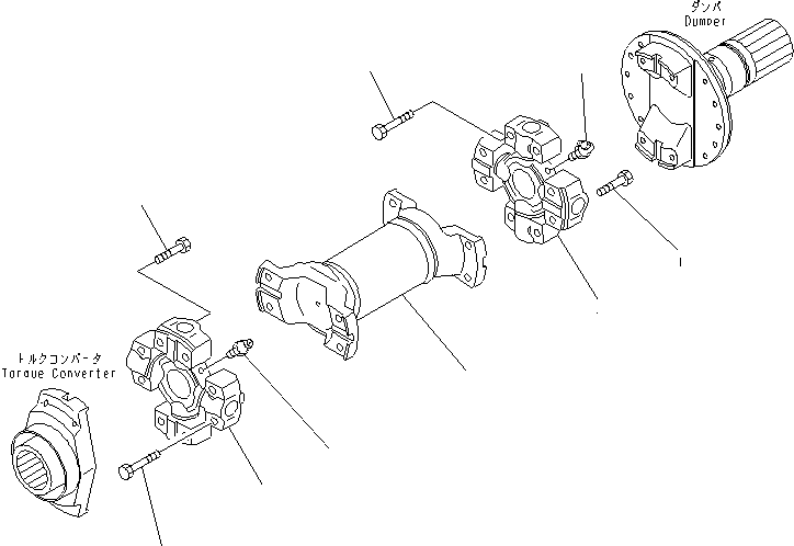 Схема запчастей Komatsu WA600-6R - ВЕДУЩ. ВАЛ (ВЕРХН.)(№-) ГИДРОТРАНСФОРМАТОР И ТРАНСМИССИЯ