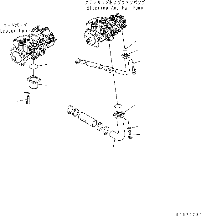 Схема запчастей Komatsu WA600-6R - ГИДРОТРАНСФОРМАТОР И ТРАНСМИССИЯ (ВСАСЫВ. ЛИНИЯ¤ /) ГИДРОТРАНСФОРМАТОР И ТРАНСМИССИЯ