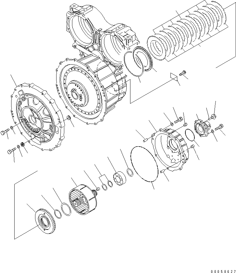 Схема запчастей Komatsu WA600-6R - ГИДРОТРАНСФОРМАТОР (КОЖУХ) ГИДРОТРАНСФОРМАТОР И ТРАНСМИССИЯ