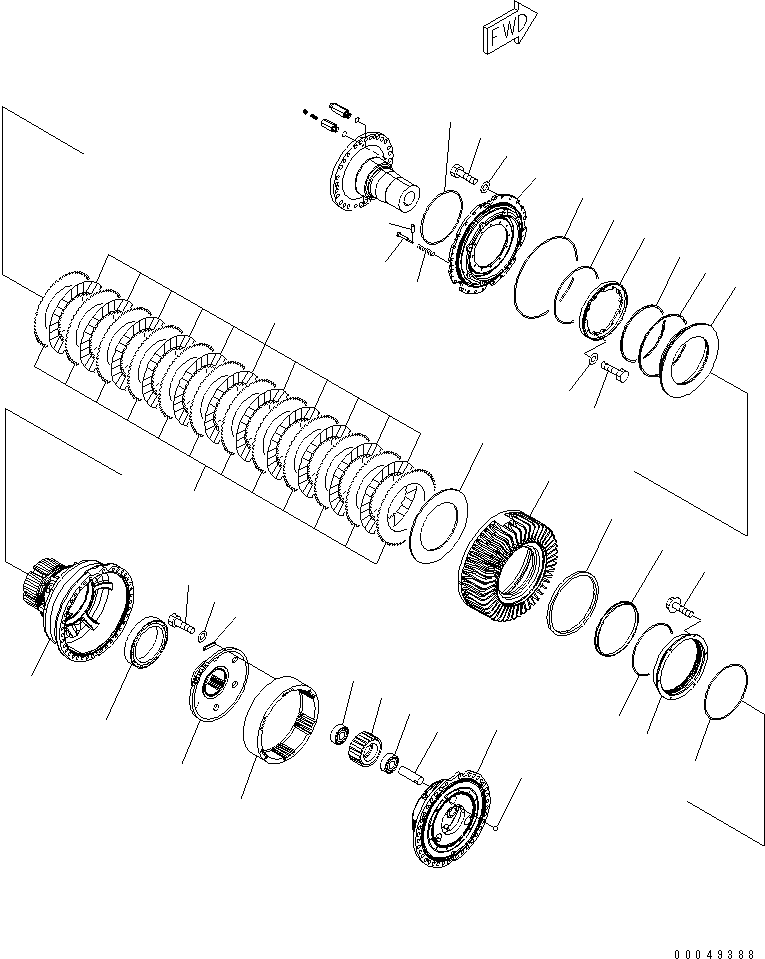 Схема запчастей Komatsu WA600-6R - ЗАДН. МОСТ (КОНЕЧНАЯ ПЕРЕДАЧА В СБОРЕ) (ЛЕВ.) (/)(№-) ГИДРОТРАНСФОРМАТОР И ТРАНСМИССИЯ
