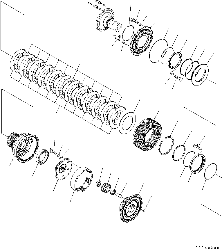 Схема запчастей Komatsu WA600-6R - ЗАДН. МОСТ (КОНЕЧНАЯ ПЕРЕДАЧА В СБОРЕ) (ПРАВ.) (/) ГИДРОТРАНСФОРМАТОР И ТРАНСМИССИЯ