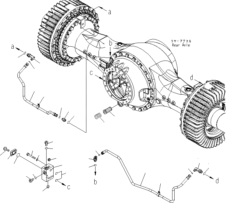 Схема запчастей Komatsu WA600-6R - ЗАДН. МОСТ (ТОРМОЗНАЯ ГИДРОЛИНИЯ ¤/) (ДЛЯ ТОРМОЗ. СИСТЕМА ОХЛАЖДЕНИЯ)(№-) ГИДРОТРАНСФОРМАТОР И ТРАНСМИССИЯ