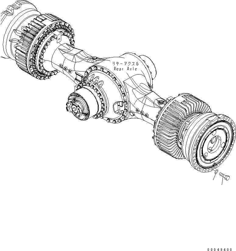 Схема запчастей Komatsu WA600-6R - ЗАДН. МОСТ (КОЛЕСА КРЕПЛЕНИЕ) ГИДРОТРАНСФОРМАТОР И ТРАНСМИССИЯ