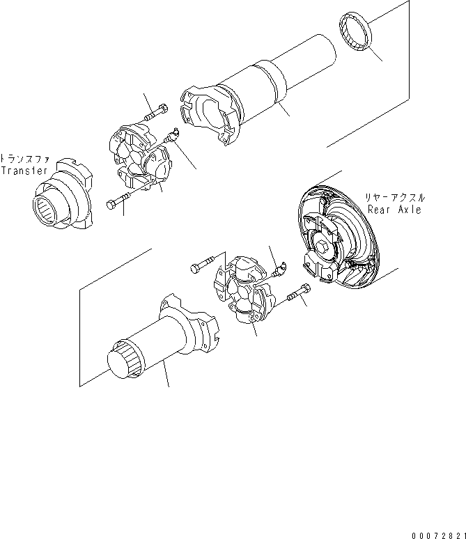 Схема запчастей Komatsu WA600-6R - ЗАДН. МОСТ (ВЕДУЩ. ВАЛ¤ ЗАДН.) ГИДРОТРАНСФОРМАТОР И ТРАНСМИССИЯ