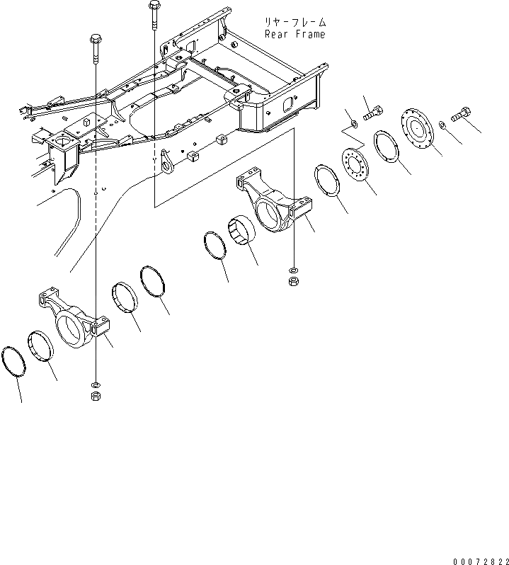 Схема запчастей Komatsu WA600-6R - ЗАДН. МОСТ (СУППОРТ МОСТА) ГИДРОТРАНСФОРМАТОР И ТРАНСМИССИЯ