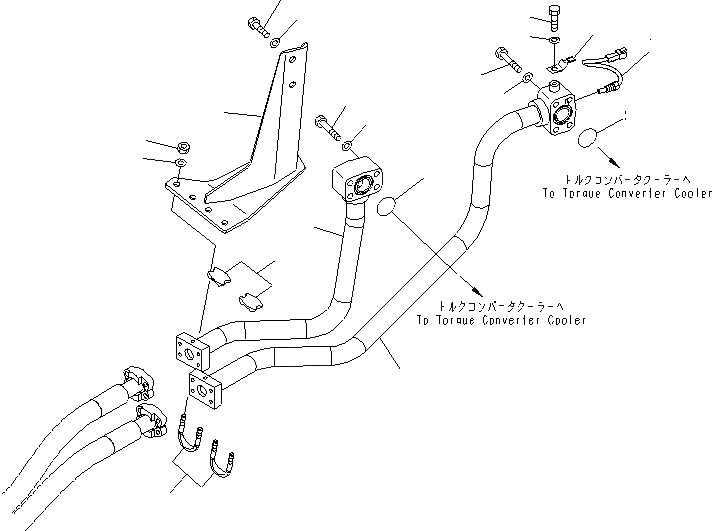 Схема запчастей Komatsu WA600-6R - ГИДРОТРАНСФОРМАТОР И ТРАНСМИССИЯ ЛИНИЯ (ОХЛАЖДЕНИЕ МАСЛА ГТР ТРУБКА) ГИДРОТРАНСФОРМАТОР И ТРАНСМИССИЯ