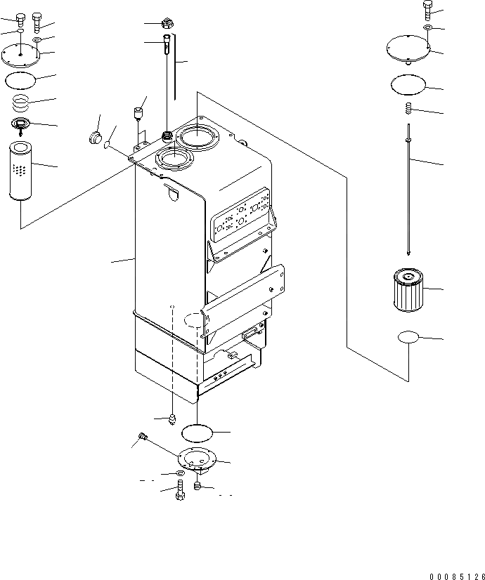 Схема запчастей Komatsu WA600-6R - ГИДРАВЛ МАСЛ. БАК (С ЭКСТРЕНН. УПРАВЛ. И АВТОМАТИЧ. СМАЗ.)(№-) ГИДРАВЛИКА
