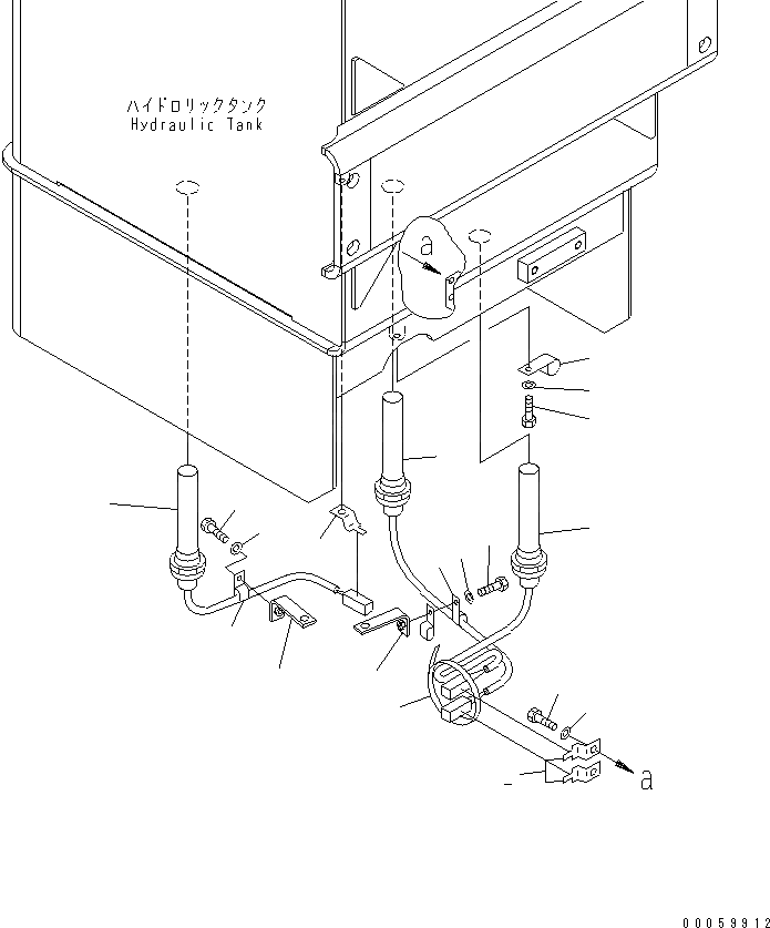 Схема запчастей Komatsu WA600-6R - ГИДРАВЛ МАСЛ. БАК (С МАСЛ. ОБОГРЕВАТЕЛЬ.)(-ЯC)(№-) ГИДРАВЛИКА