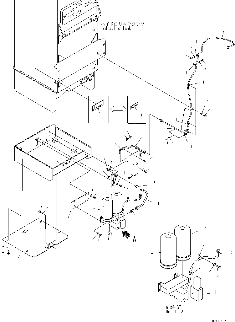 Схема запчастей Komatsu WA600-6R - ГИДРАВЛ МАСЛ. БАК (НАСОС И КОНТРОЛЛЕР) (ДЛЯ АВТОМАТИЧ. СМАЗ.)(№-) ГИДРАВЛИКА