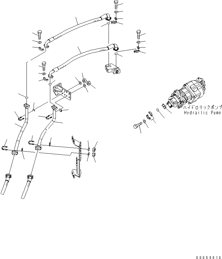 Схема запчастей Komatsu WA600-6R - ГИДРАВЛ ЛИНИЯ (ЛИНИЯ ПОДАЧИ¤ /)(№-) ГИДРАВЛИКА