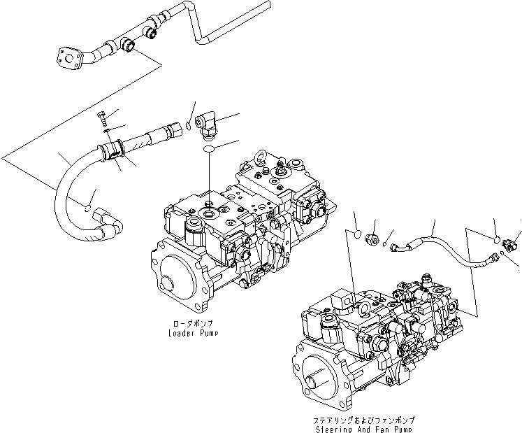 Схема запчастей Komatsu WA600-6R - ГИДРАВЛ ЛИНИЯ (ГИДР. НАСОС. ВОЗВРАТН. ЛИНИЯ)(№-) ГИДРАВЛИКА