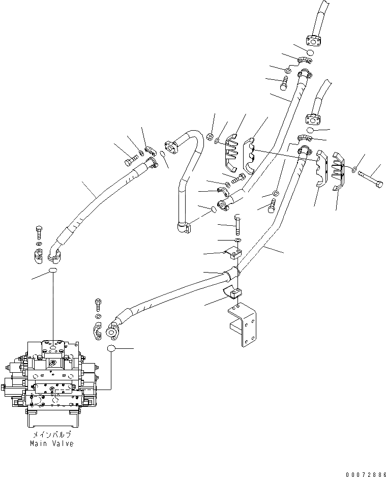 Схема запчастей Komatsu WA600-6R - ГИДРАВЛ ЛИНИЯ (ПЕРЕДН. ЛИНИЯ¤ /) (ДЛЯ ECSS) ГИДРАВЛИКА