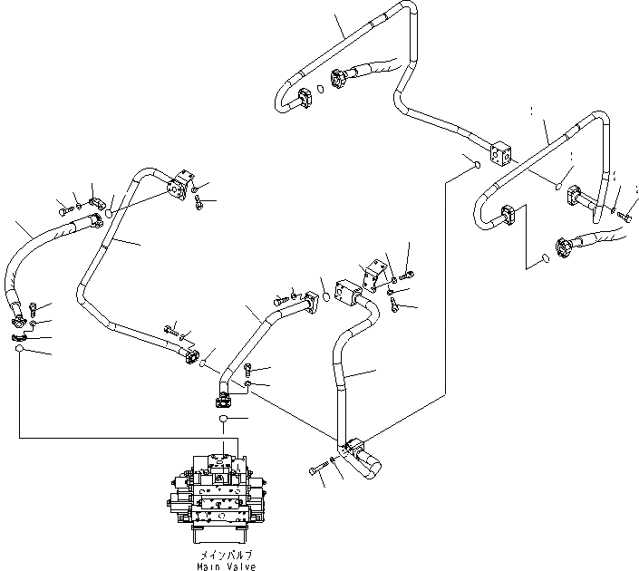 Схема запчастей Komatsu WA600-6R - ГИДРАВЛ ЛИНИЯ (ЛИНИЯ ГИДРОЦИЛИНДРА ПОДЪЕМА¤ /) (ДЛЯ ECSS)(№-) ГИДРАВЛИКА