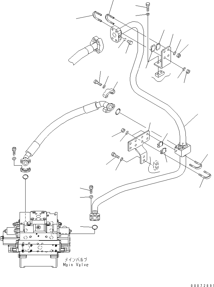 Схема запчастей Komatsu WA600-6R - ГИДРАВЛ ЛИНИЯ (ЛИНИЯ ГИДРОЦИЛИНДРА КОВША¤ /) ГИДРАВЛИКА