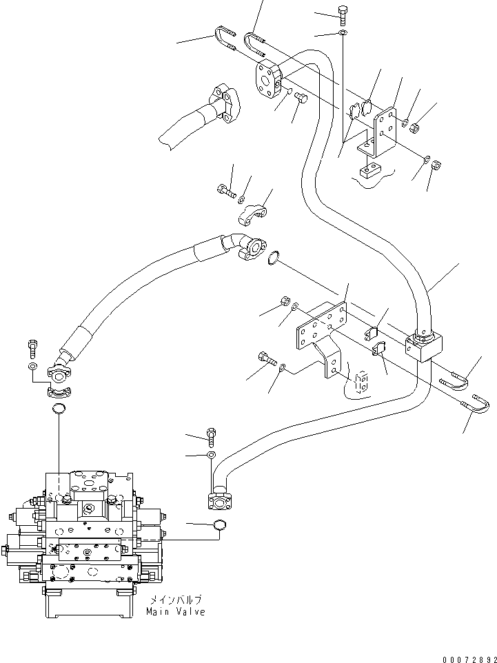 Схема запчастей Komatsu WA600-6R - ГИДРАВЛ ЛИНИЯ (ЛИНИЯ ГИДРОЦИЛИНДРА КОВША¤ /) (ДЛЯ ECSS) ГИДРАВЛИКА
