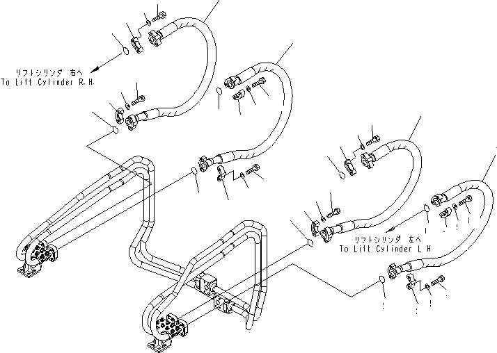 Схема запчастей Komatsu WA600-6R - ГИДРАВЛ ЛИНИЯ (ЛИНИЯ ГИДРОЦИЛИНДРА ПОДЪЕМА¤ /)(№-) ГИДРАВЛИКА