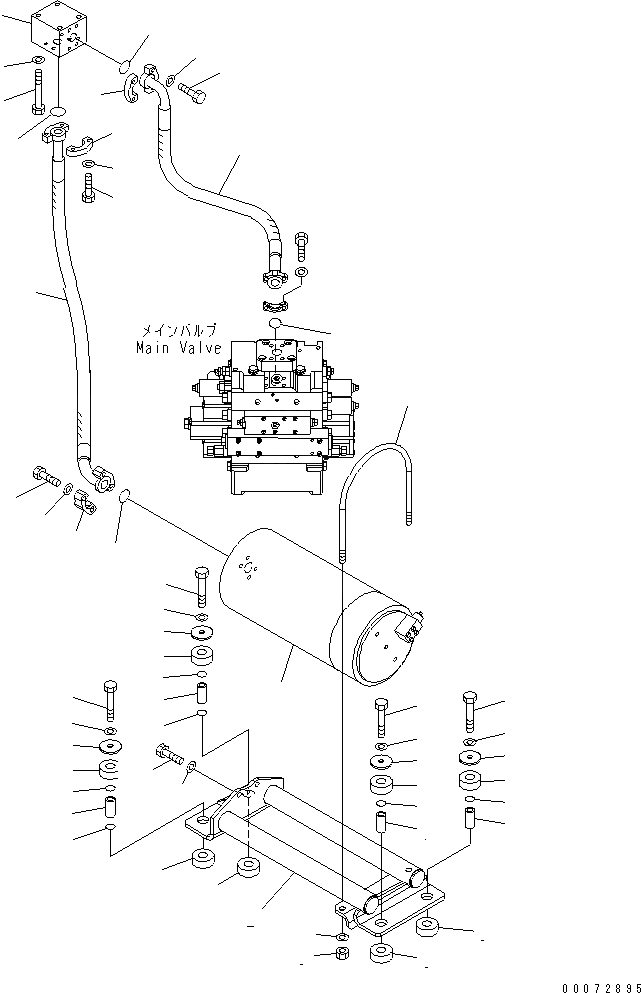 Схема запчастей Komatsu WA600-6R - ГИДРАВЛ ЛИНИЯ (АККУМУЛЯТОР - УПРАВЛЯЮЩ. КЛАПАН) (ДЛЯ ECSS) ГИДРАВЛИКА