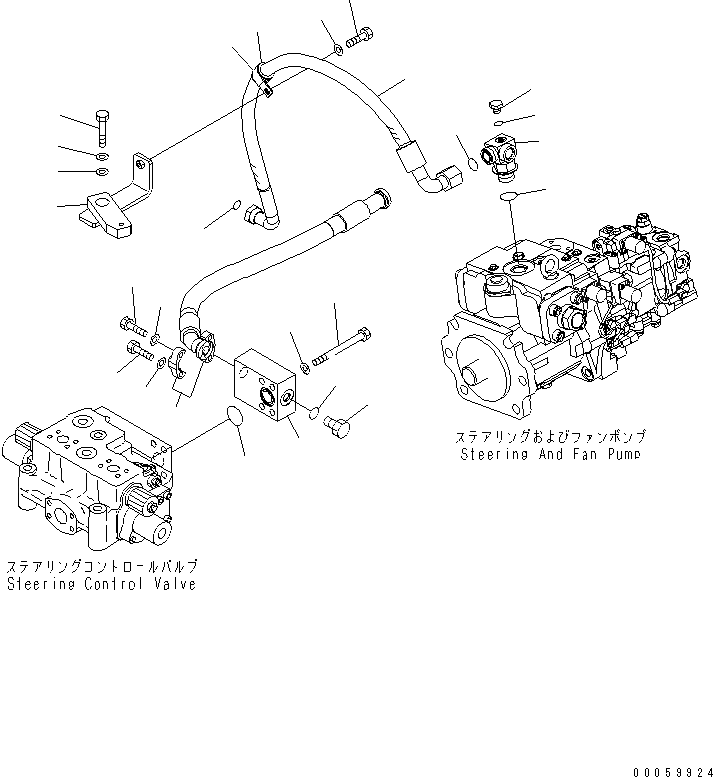 Схема запчастей Komatsu WA600-6R - РУЛЕВ. УПРАВЛЕНИЕ ЛИНИЯ (НАСОС РУЛЕВ. УПРАВЛ-Я ВОЗВРАТН. ЛИНИЯ) (С ADVANCED УПРАВЛ-Е ДЖОЙСТИКОМ)(№-) ГИДРАВЛИКА