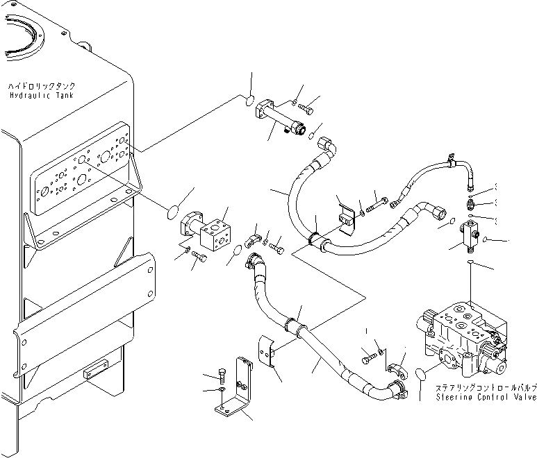 Схема запчастей Komatsu WA600-6R - РУЛЕВ. УПРАВЛЕНИЕ ЛИНИЯ (ГИДР. БАК. TO КЛАПАН УПРАВЛЕНИЯ ПОВОРОТОМ)(№-) ГИДРАВЛИКА