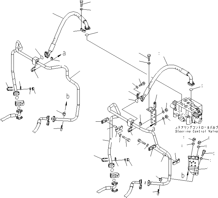 Схема запчастей Komatsu WA600-6R - РУЛЕВ. УПРАВЛЕНИЕ ЛИНИЯ (ЦИЛИНДР РУЛЕВ. УПР-Я ТРУБЫ¤ /) (С ADVANCED УПРАВЛ-Е ДЖОЙСТИКОМ)(№-) ГИДРАВЛИКА