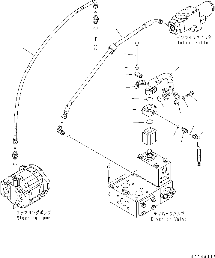 Схема запчастей Komatsu WA600-6R - ГИДРОЛИНИЯ ЭКСТРЕННОГО УПРАВЛЕНИЯ (ПЕРЕПУСКН. КЛАПАН - НАСОС¤ /) (С ADVANCED УПРАВЛ-Е ДЖОЙСТИКОМ)(№-) ГИДРАВЛИКА