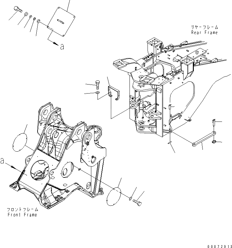 Схема запчастей Komatsu WA600-6R - БЛОКИРОВКА И КРЫШКИ(ПЕРЕДН. КРЫШКАAND БЛОКИР. ШАНГА) ОСНОВНАЯ РАМА И ЕЕ ЧАСТИ