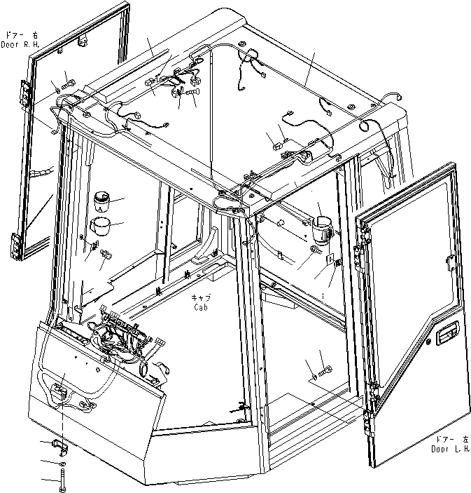 Схема запчастей Komatsu WA600-6R - КАБИНА (АКСЕССУАРЫ) (С ADVANCED УПРАВЛ-Е ДЖОЙСТИКОМ)(№-) КАБИНА ОПЕРАТОРА И СИСТЕМА УПРАВЛЕНИЯ