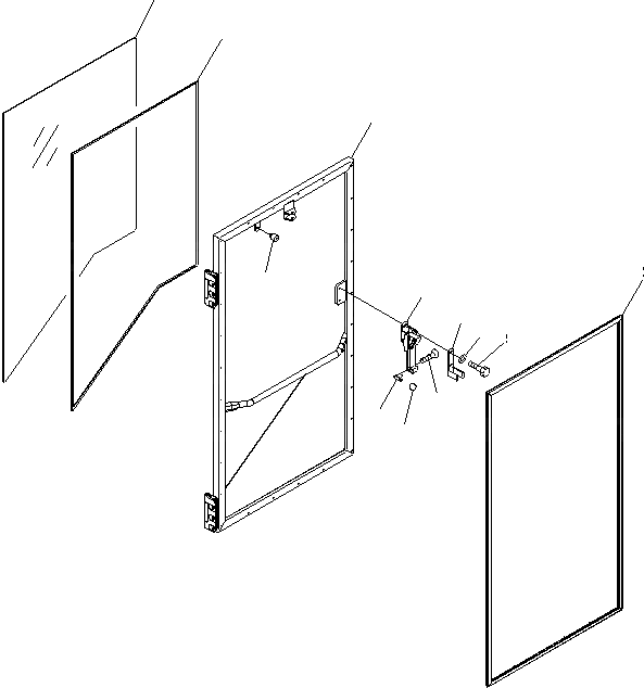 Схема запчастей Komatsu WA600-6R - КАБИНА (ДВЕРЬ В СБОРЕ¤ ПРАВ.)(№-) КАБИНА ОПЕРАТОРА И СИСТЕМА УПРАВЛЕНИЯ