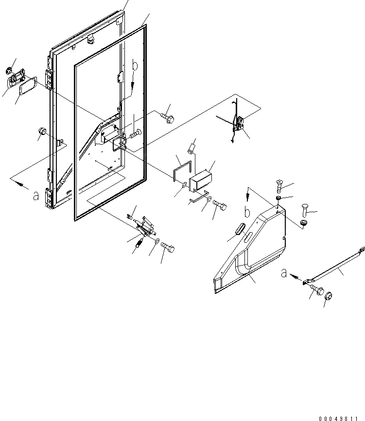 Схема запчастей Komatsu WA600-6R - КАБИНА (ДВЕРЬ В СБОРЕ¤ ПРАВ.¤ /) (С ПОГРУЗ. METER) КАБИНА ОПЕРАТОРА И СИСТЕМА УПРАВЛЕНИЯ