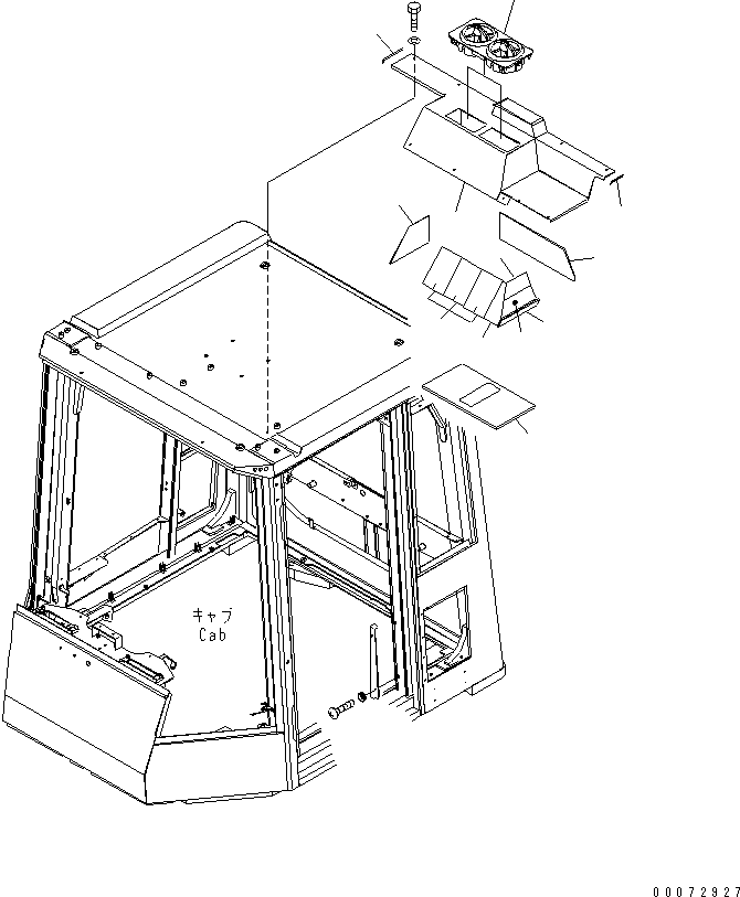 Схема запчастей Komatsu WA600-6R - КАБИНА (ЗАДН. ВОЗДУХОВОД) КАБИНА ОПЕРАТОРА И СИСТЕМА УПРАВЛЕНИЯ