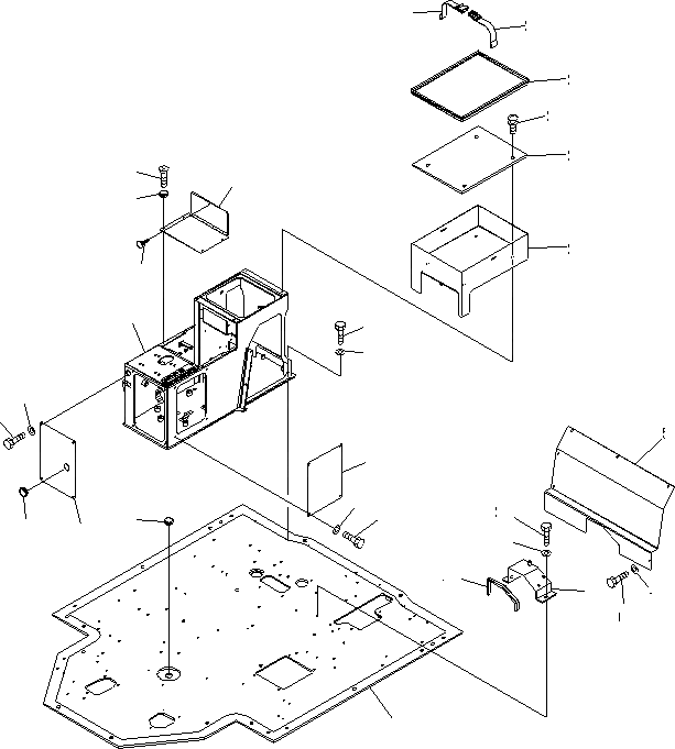 Схема запчастей Komatsu WA600-6R - ПОЛ SUB (ПРАВ. КОНСОЛЬН. БЛОК) (С ADVANCED УПРАВЛ-Е ДЖОЙСТИКОМ)(№-) КАБИНА ОПЕРАТОРА И СИСТЕМА УПРАВЛЕНИЯ