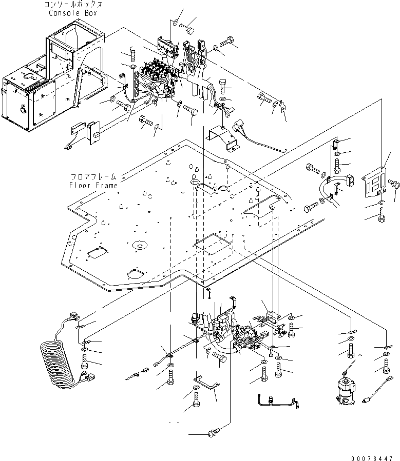 Схема запчастей Komatsu WA600-6R - ПОЛ SUB (ОСНОВН. КОНСТРУКЦИЯ Э/ПРОВОДКА)(№-) КАБИНА ОПЕРАТОРА И СИСТЕМА УПРАВЛЕНИЯ