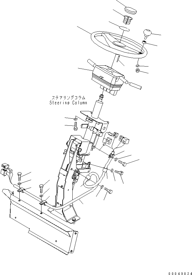 Схема запчастей Komatsu WA600-6R - ПОЛ SUB (ПЕРЕКЛЮЧАТЕЛЬ ТРАНСМИССИИAND РУЛЕВОЕ КОЛЕСО)(№-) КАБИНА ОПЕРАТОРА И СИСТЕМА УПРАВЛЕНИЯ