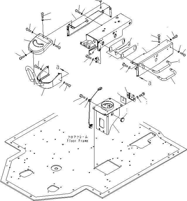 Схема запчастей Komatsu WA600-6R - ПОЛ SUB (РЕГУЛЯТОР ДЛЯ РУКОЯТИ REST) КАБИНА ОПЕРАТОРА И СИСТЕМА УПРАВЛЕНИЯ