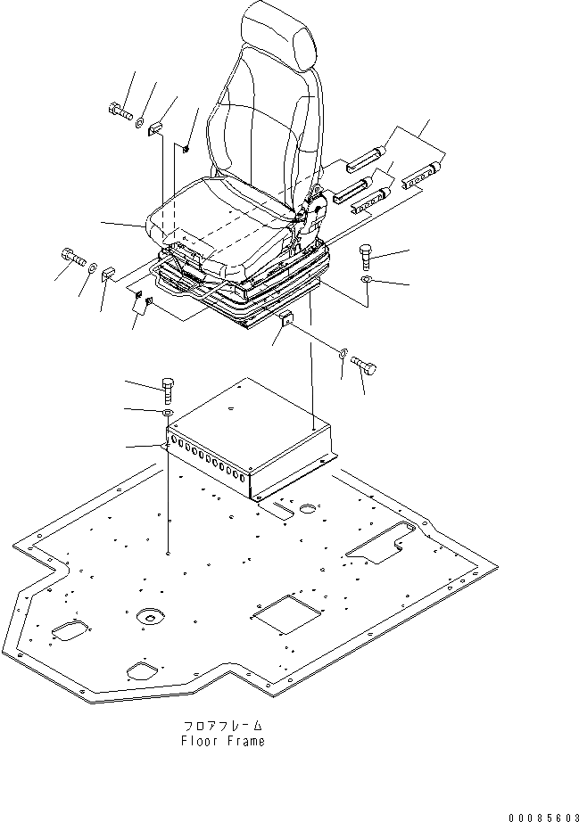 Схема запчастей Komatsu WA600-6R - ПОЛ SUB (СИДЕНЬЕ ОПЕРАТОРА) (С ADVANCED УПРАВЛ-Е ДЖОЙСТИКОМ)(№-) КАБИНА ОПЕРАТОРА И СИСТЕМА УПРАВЛЕНИЯ