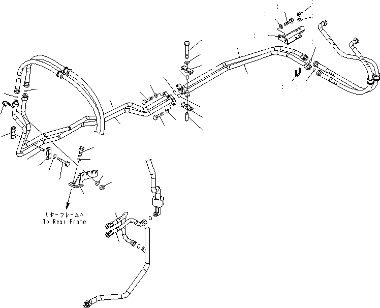 Схема запчастей Komatsu WA600-6R - ТОРМОЗНАЯ ГИДРОЛИНИЯ (ЛИНИЯ ОХЛАЖДЕНИЯ¤ ЗАДН.) (ОХЛАДИТЕЛЬ ЛИНИЯ¤ /) (С ТОРМОЗ. ОХЛАЖД-Е) КАБИНА ОПЕРАТОРА И СИСТЕМА УПРАВЛЕНИЯ