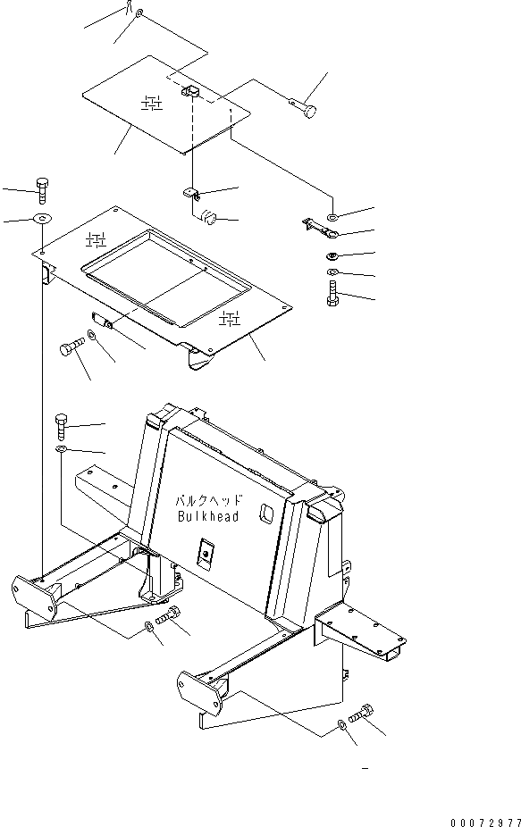 Схема запчастей Komatsu WA600-6R - BULKHEAD ЧАСТИ КОРПУСА