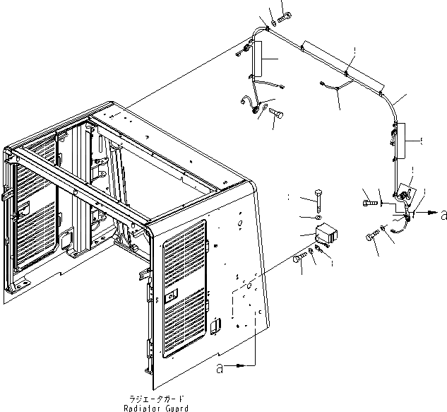 Схема запчастей Komatsu WA600-6R - КАПОТ (СИГНАЛ. ЗАДНЕГО ХОДА)(№-) ЧАСТИ КОРПУСА