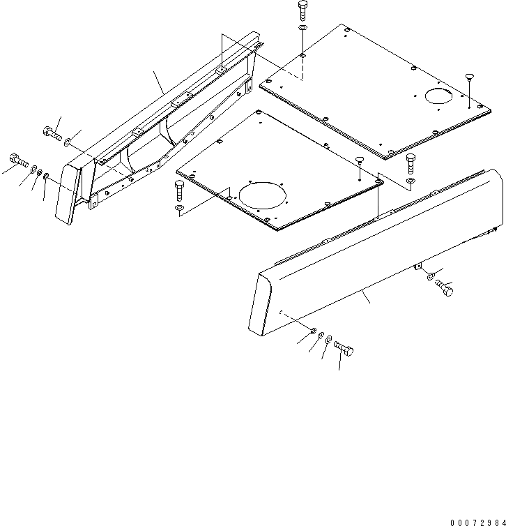 Схема запчастей Komatsu WA600-6R - КАПОТ ( КАПОТ)(№-) ЧАСТИ КОРПУСА