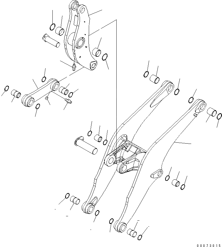 Схема запчастей Komatsu WA600-6R - СТРЕЛА И КОЛЕНЧАТЫЙ РЫЧАГ (РУКОЯТЬ И КОЛЕНЧАТЫЙ РЫЧАГ) (ДЛЯ ВЫСОК. ПОДЪЕМА) РАБОЧЕЕ ОБОРУДОВАНИЕ