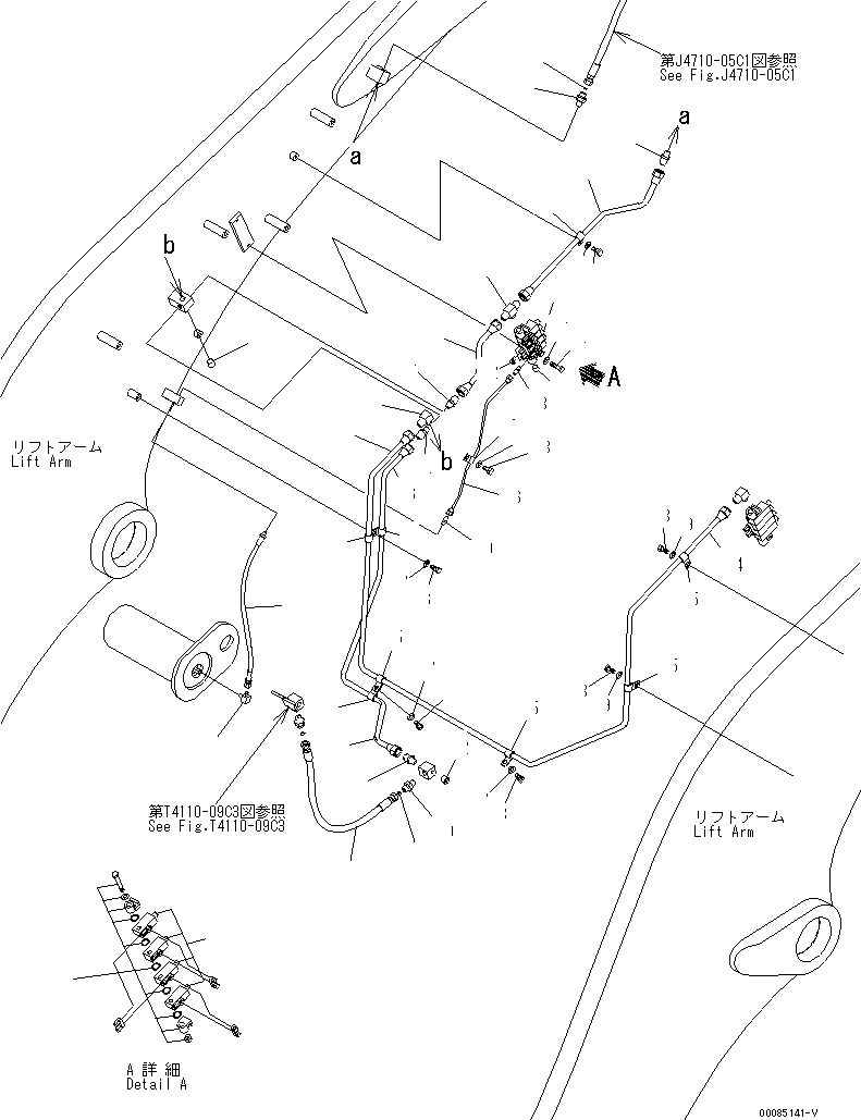 Схема запчастей Komatsu WA600-6R - СТРЕЛА И КОЛЕНЧАТЫЙ РЫЧАГ (ТРУБЫ СТРЕЛЫ) (/) (ДЛЯ ВЫСОК. ПОДЪЕМА И АВТОМАТИЧ. СМАЗ.)(№-) РАБОЧЕЕ ОБОРУДОВАНИЕ