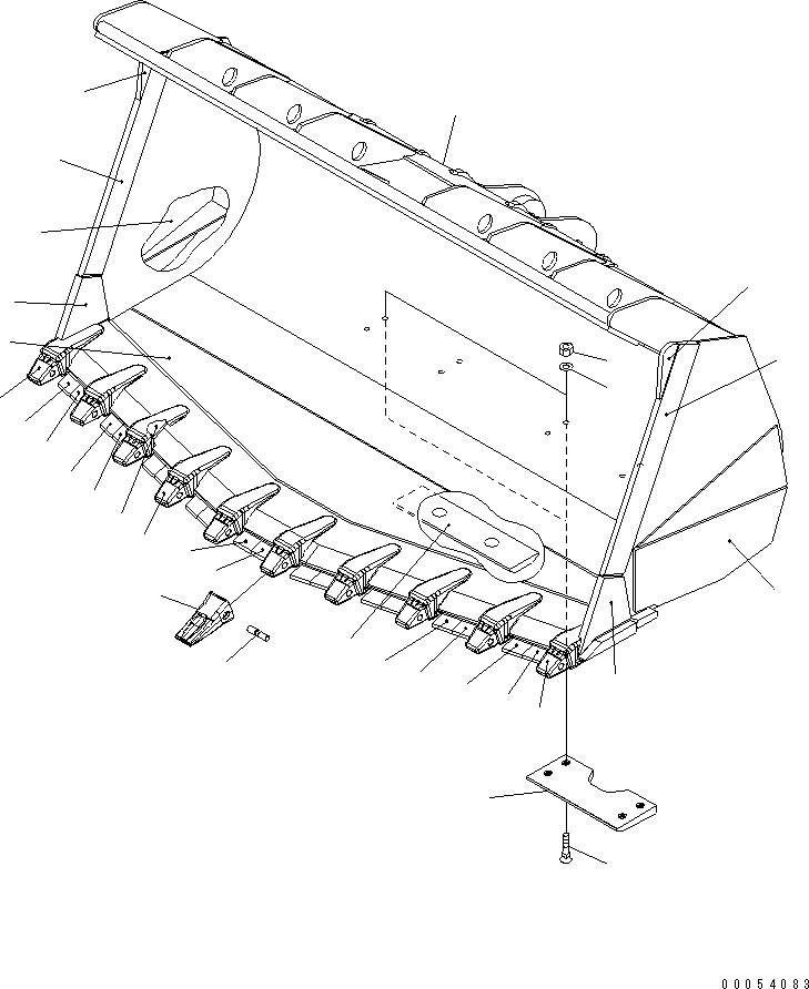 Схема запчастей Komatsu WA600-6R - КОВШ¤ 7.M РАБОЧЕЕ ОБОРУДОВАНИЕ