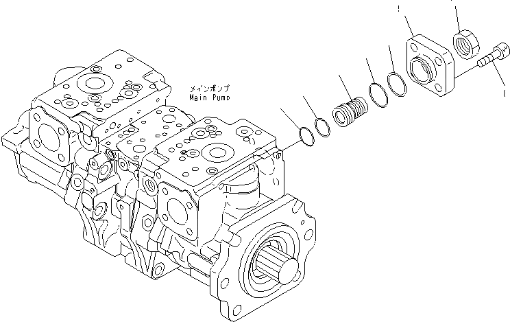 Схема запчастей Komatsu WA600-6R - ГИДР. НАСОС. (ПОГРУЗ.) (/) ОСНОВН. КОМПОНЕНТЫ И РЕМКОМПЛЕКТЫ