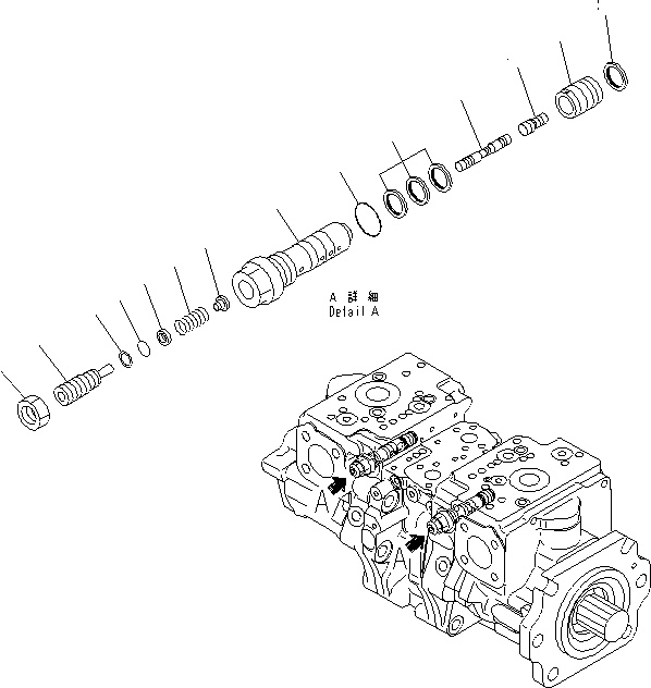 Схема запчастей Komatsu WA600-6R - ГИДР. НАСОС. (ПОГРУЗ.) (/) ОСНОВН. КОМПОНЕНТЫ И РЕМКОМПЛЕКТЫ