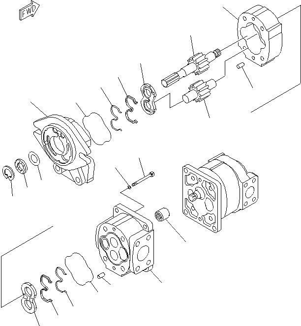Схема запчастей Komatsu WA600-6R - ГИДР. НАСОС. (/) ОСНОВН. КОМПОНЕНТЫ И РЕМКОМПЛЕКТЫ