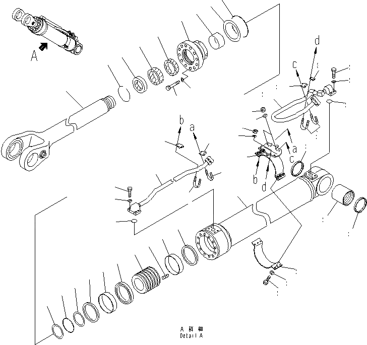 Схема запчастей Komatsu WA600-6R - ГИДРОЦИЛИНДР ПОДЪЕМА (ЛЕВ.) ОСНОВН. КОМПОНЕНТЫ И РЕМКОМПЛЕКТЫ